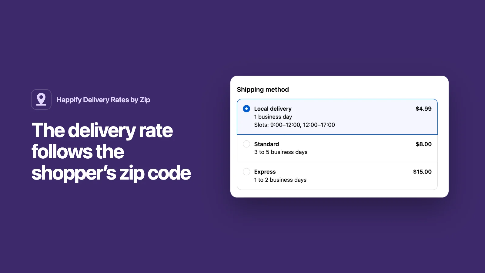 Happify Delivery Rates by Zip app