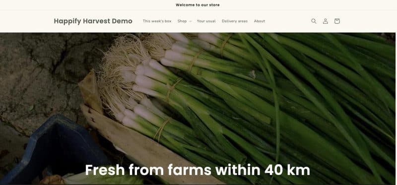 Happify Harvest demo store