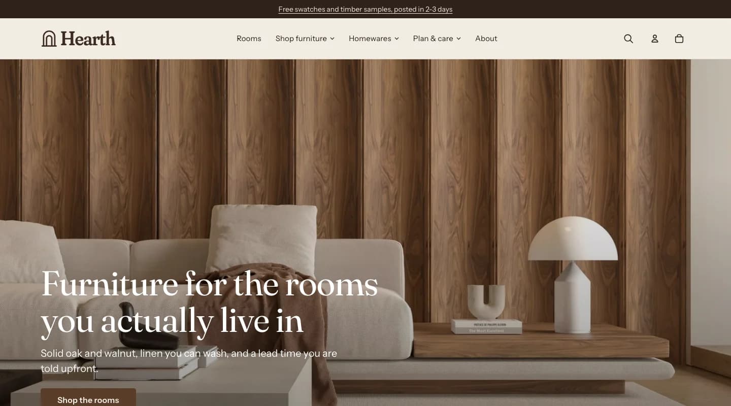 Hearth storefront preview