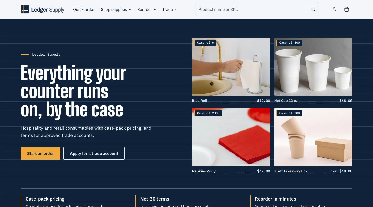 Ledger storefront preview