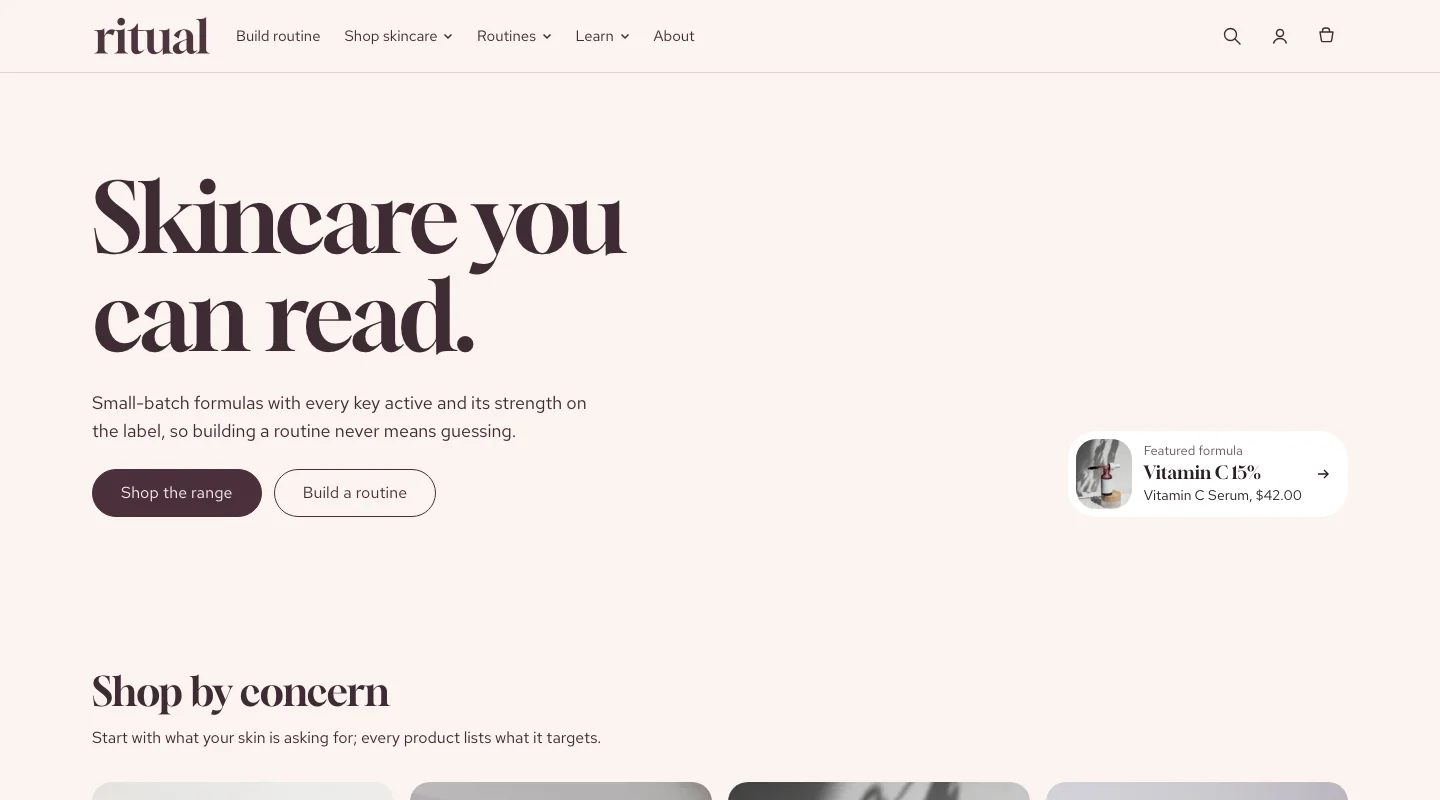Ritual storefront preview