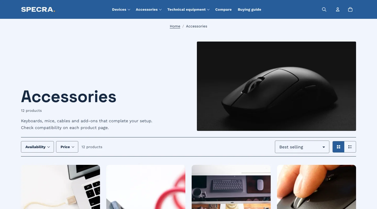 Specra storefront preview