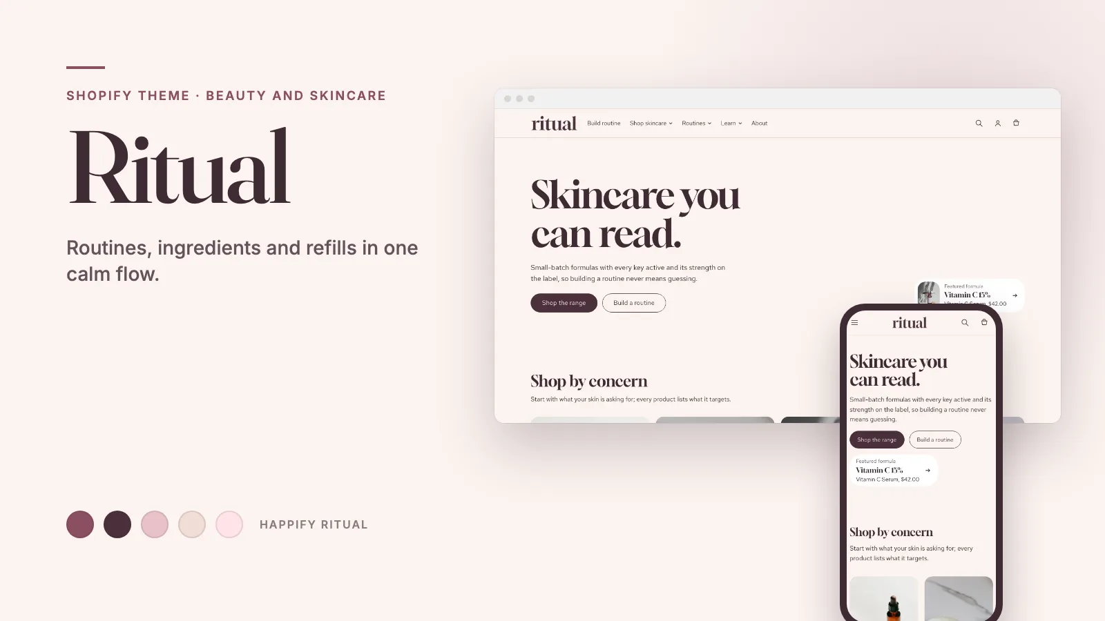 Ritual theme: storefront on desktop and phone