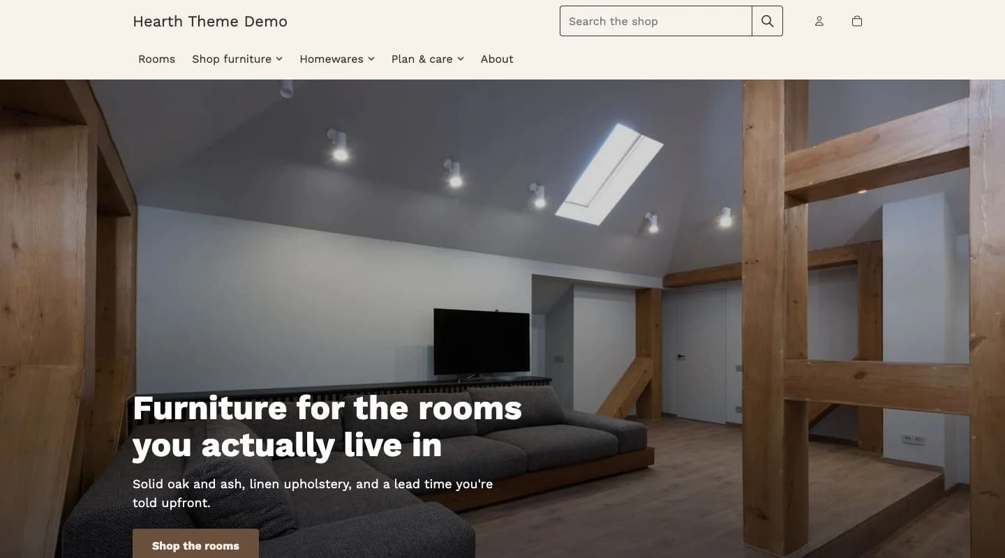 Hearth storefront preview