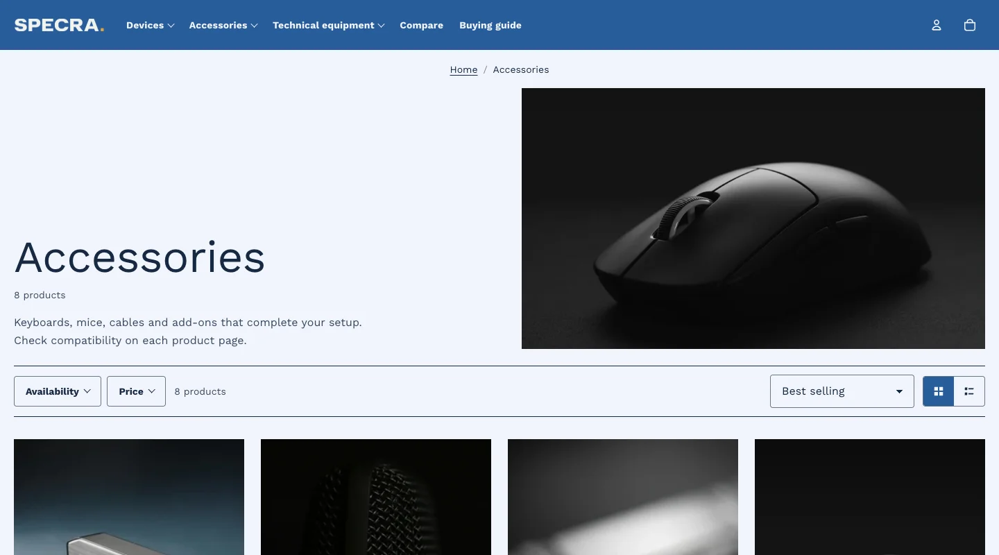 Specra storefront preview