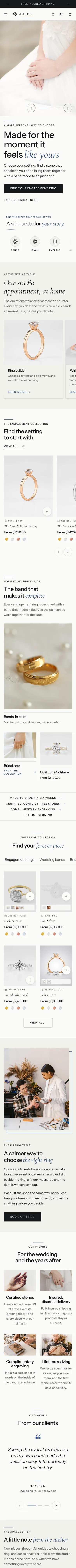 Aurel preset, home page, mobile