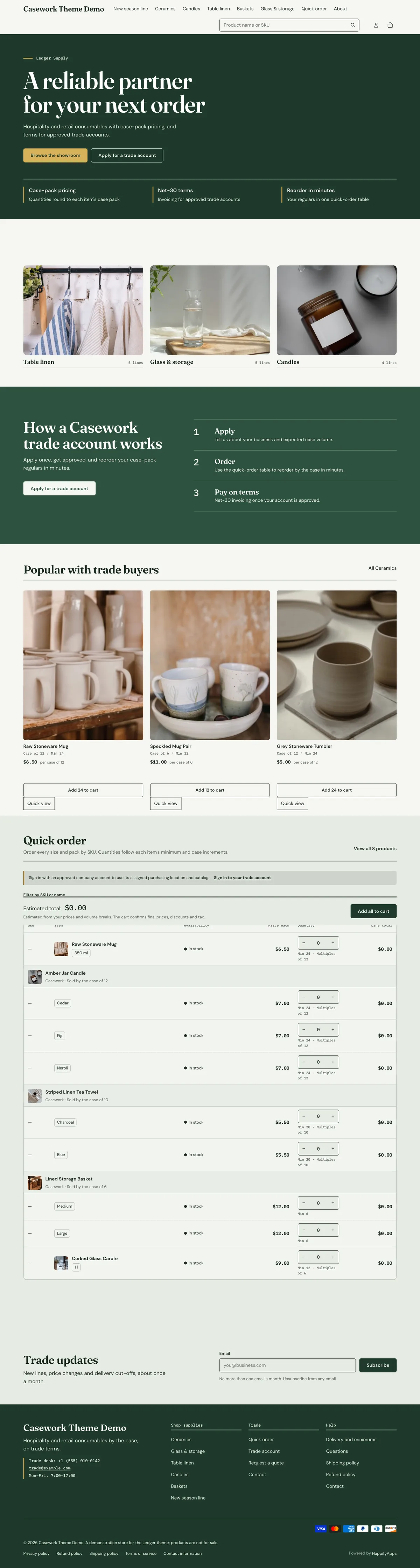 Casework full storefront preview