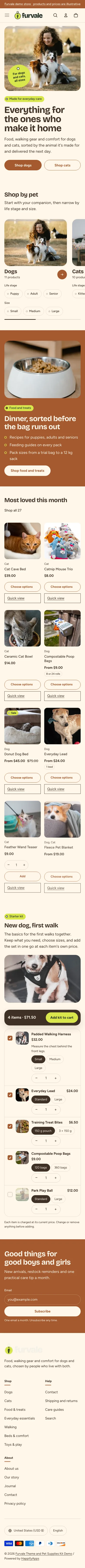 Furvale preset, home page, mobile