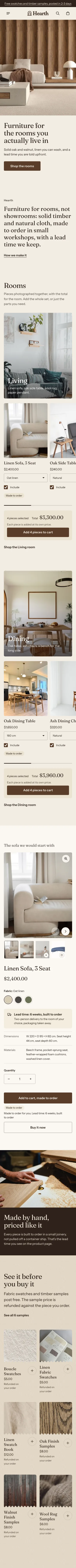 Hearth preset, home page, mobile