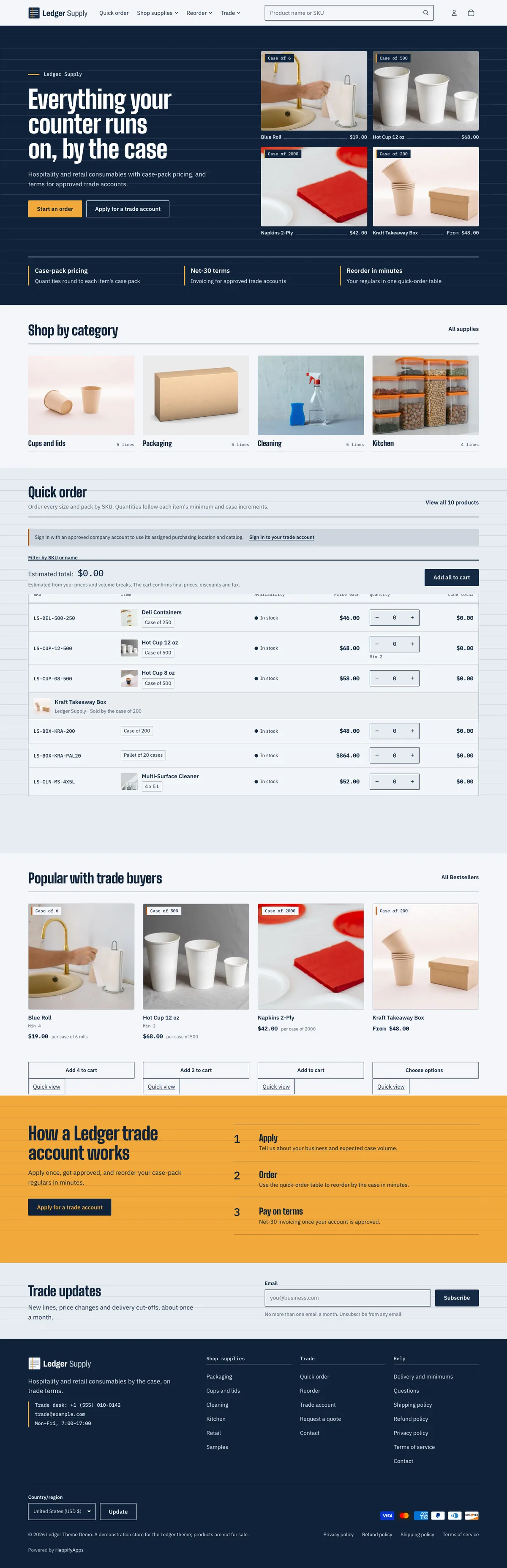 Ledger full storefront preview