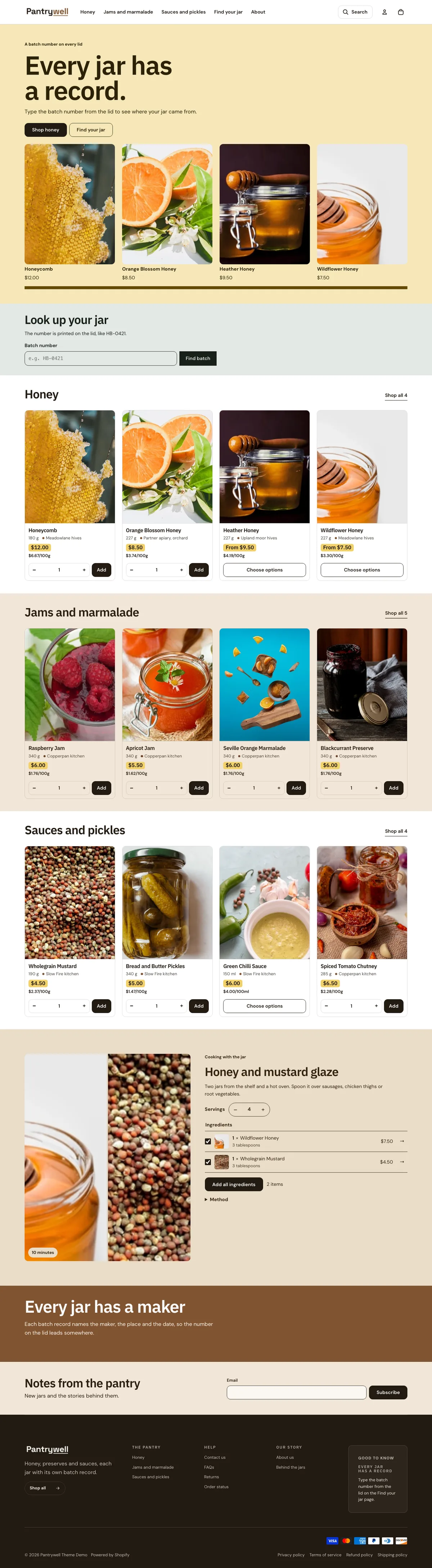 Pantrywell full storefront preview
