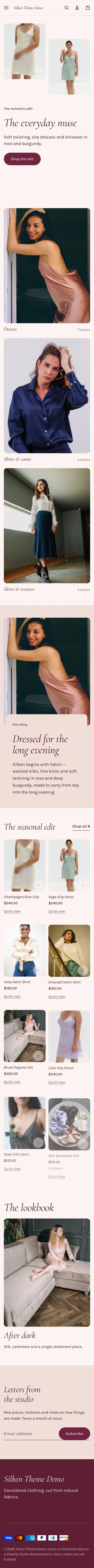 Silken preset, home page, mobile