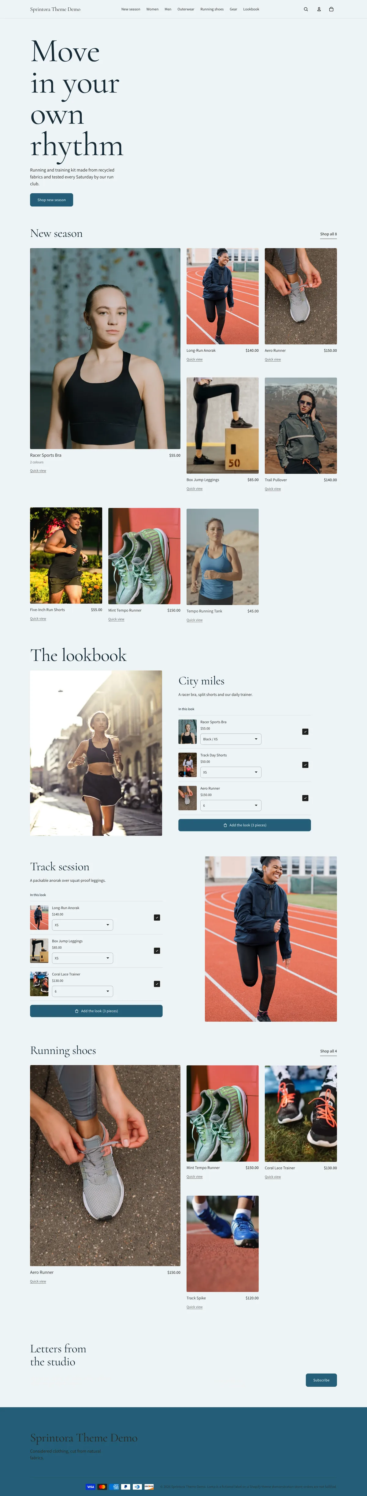 Sprintora full storefront preview