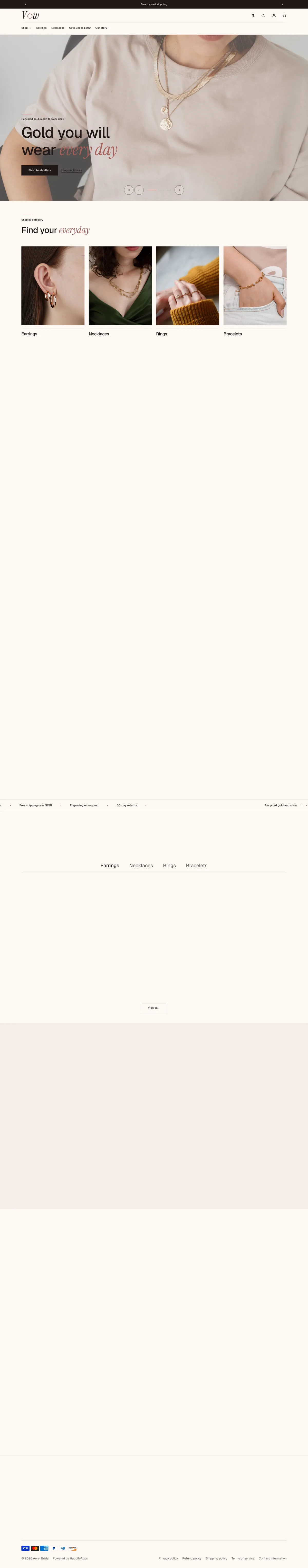 Vow full storefront preview