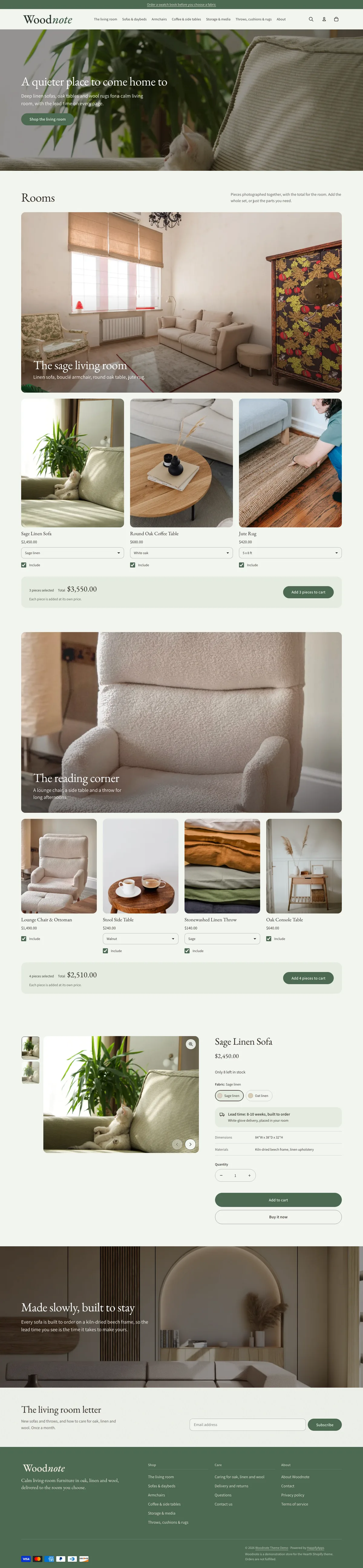 Woodnote full storefront preview