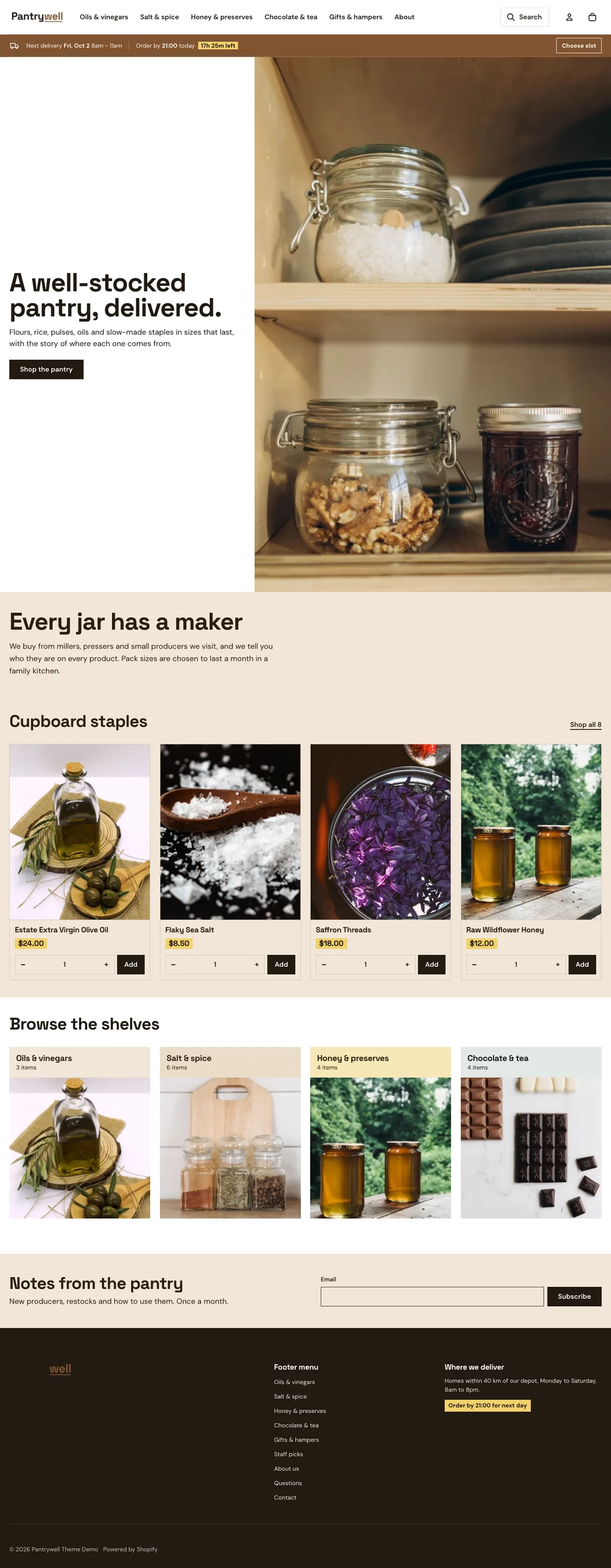 Pantrywell full storefront preview
