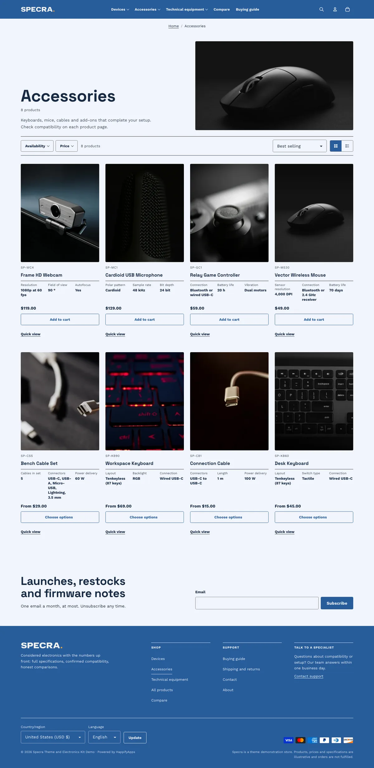 Specra full storefront preview